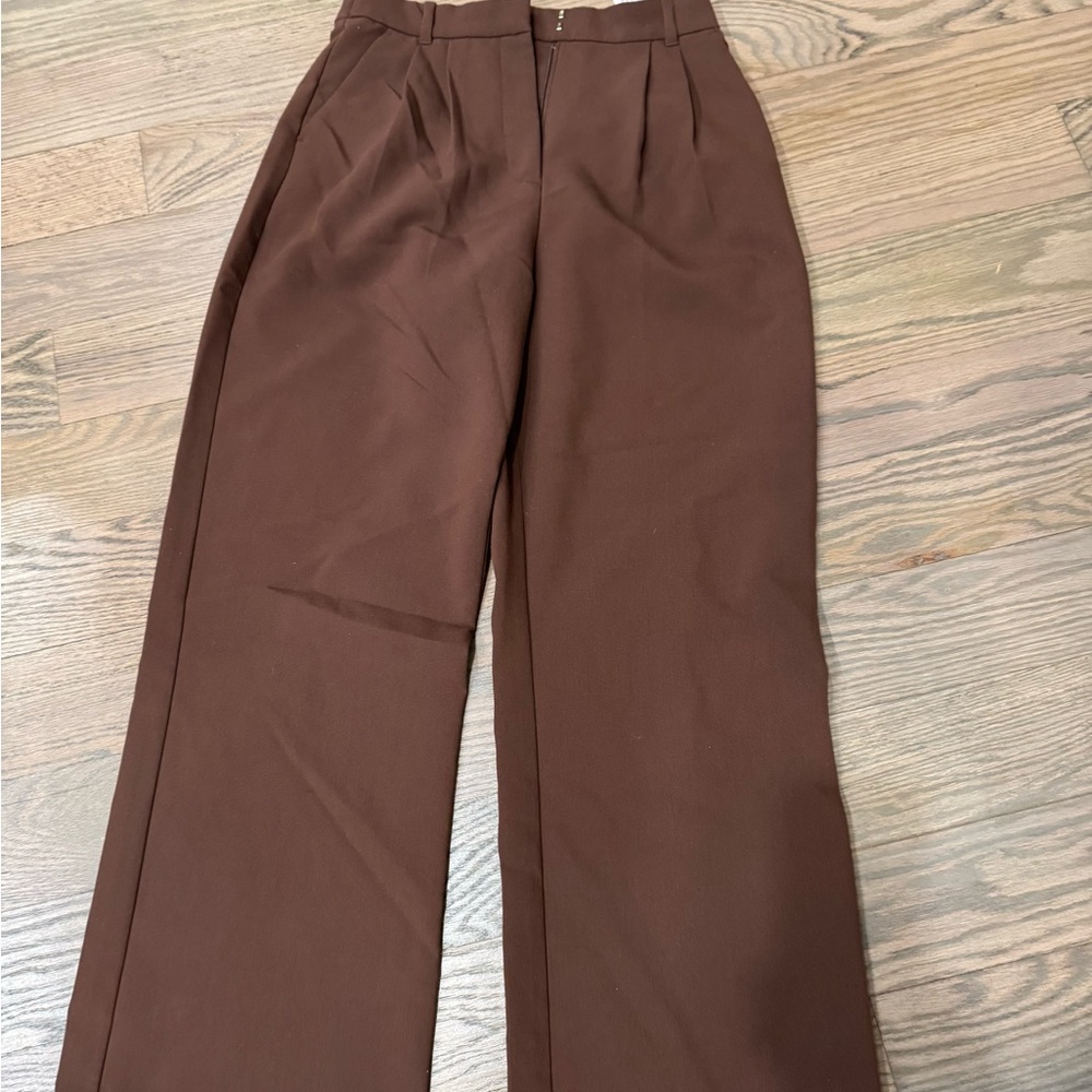 Abercrombie & Fitch Brown Wide Leg Work Trouser Pants Women’s size 6R ~GOOD COND
